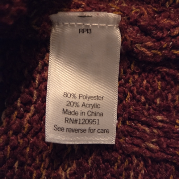 Women's SO Marled Burgundy Mock Turtleneck Sweater - Picture 6 of 6